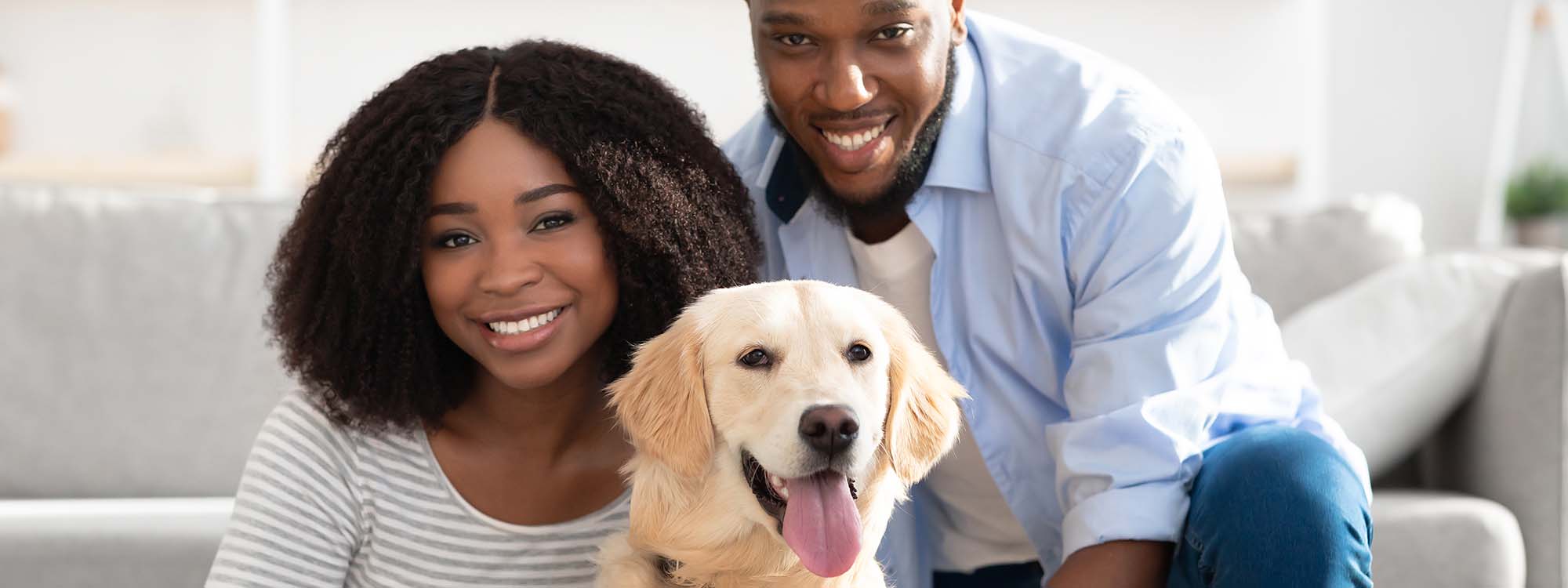 Couple with pet dog